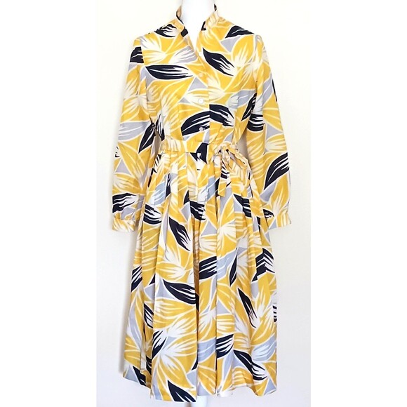 VTG Serbin By Marianne Fit N Flare Dress Full Sleeves Pleated Skirt Sz 10/Med - Picture 8 of 8